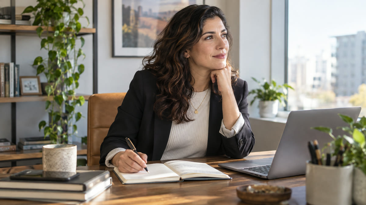 Professional preparing notes for a compensation conversation