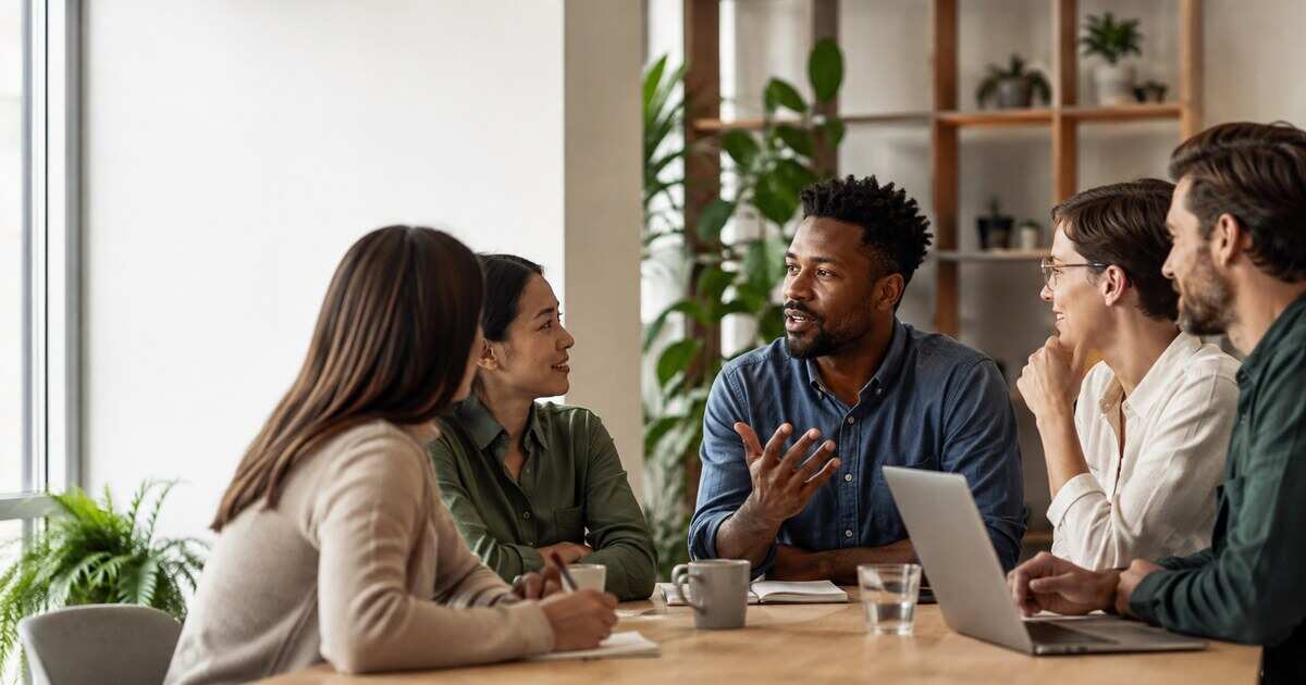 Coworkers collaborating in a respectful and focused workplace