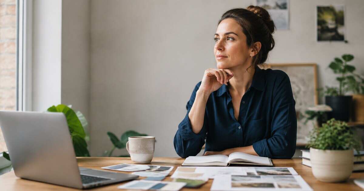 A person reviewing career ideas in a notebook at a bright desk
